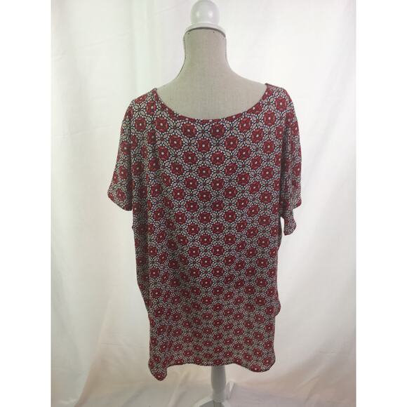 Liz Claiborne Career Blouse Rose Quartz Foulard XL - Picture 7 of 16